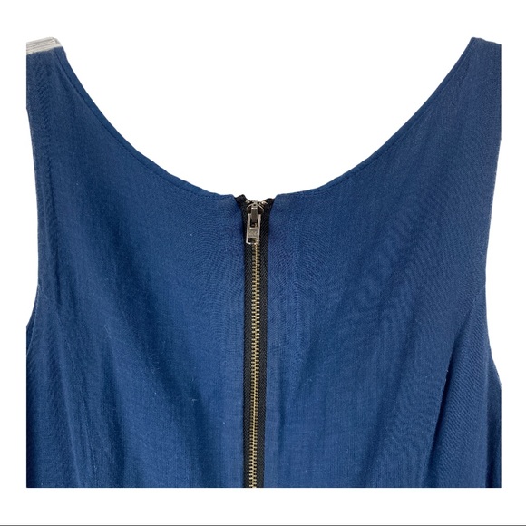 ANTHROPOLOGIE Blue dress with black lace Sz Small - Picture 4 of 9